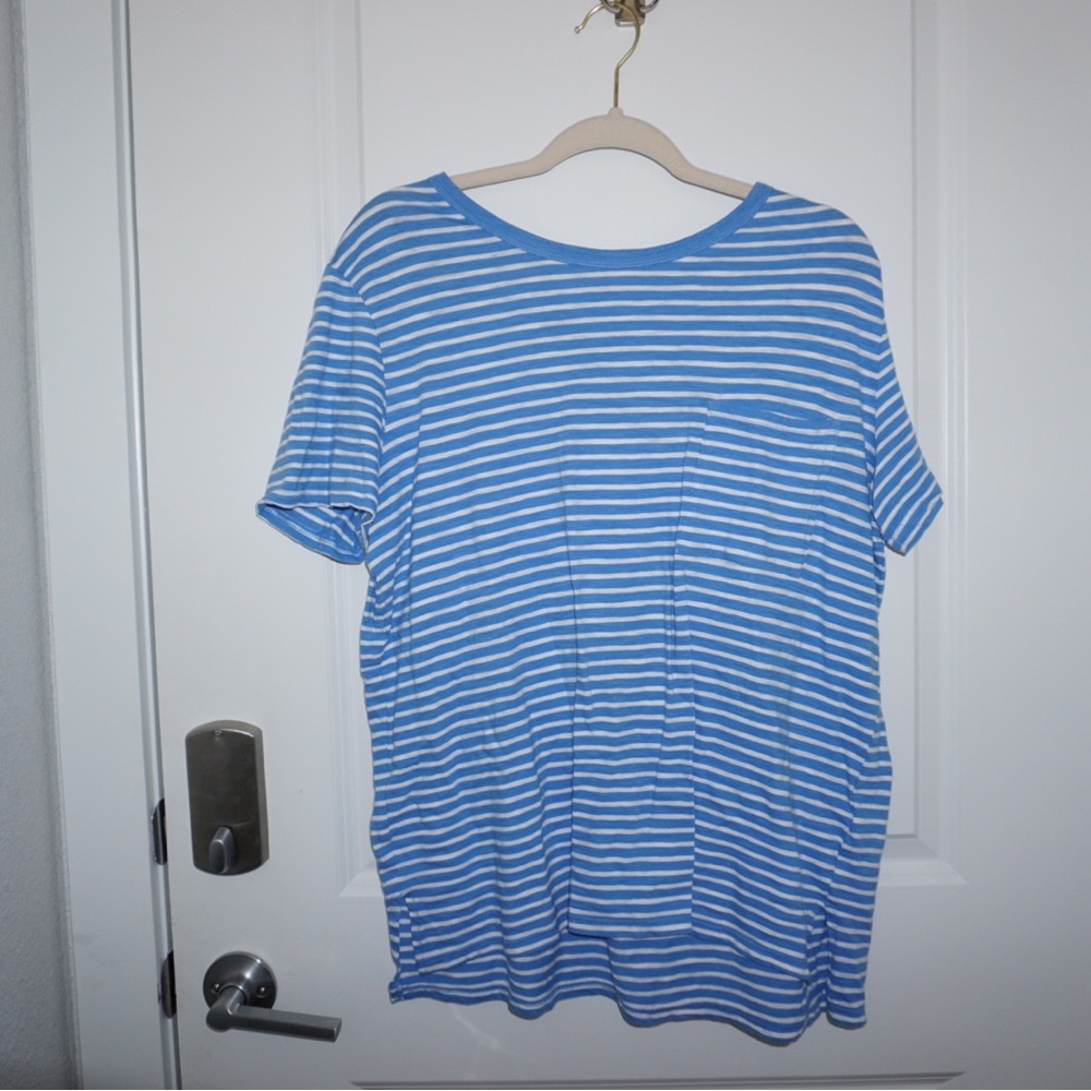 Blue/white striped shirt